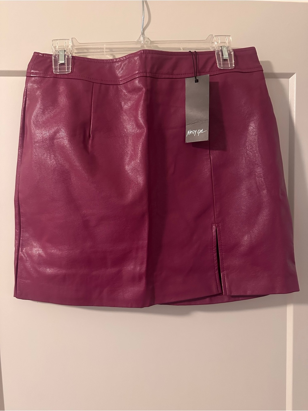 Nasty Gal Berry Faux Leather Mini Skirt